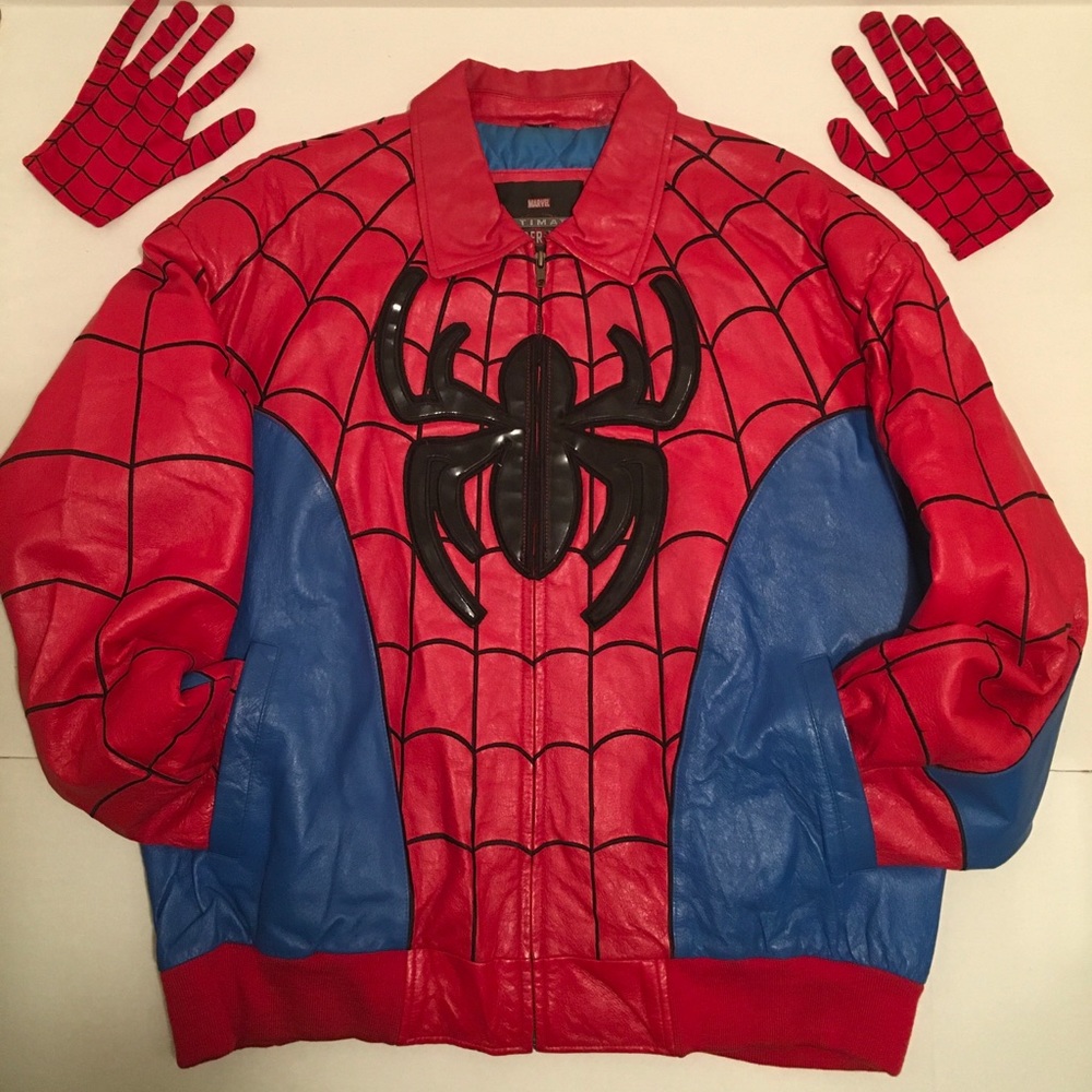 Men’s Marvel Spider-Man leather jacket, 2Xl